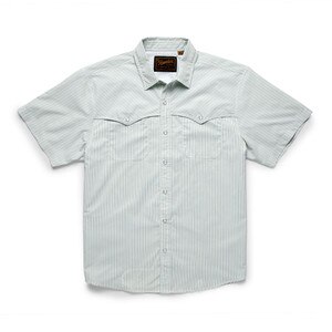 Howler Brothers Open Country Tech Shirt Men's in Pecos Stripe Dove